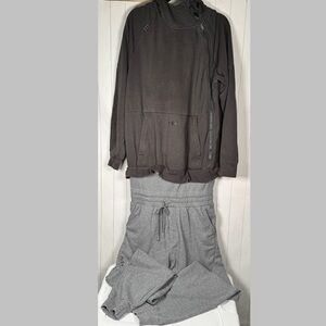 TUXY Athletic Jumpsuit Sweatsuit Workout Training One Piece Hoodie Mens Gray 2XL